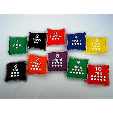 EVERRICH INDUSTRIES Everrich EVC-0017 5 x 5 Inch Numbers Beanbags - Set of 10 EVC-0017